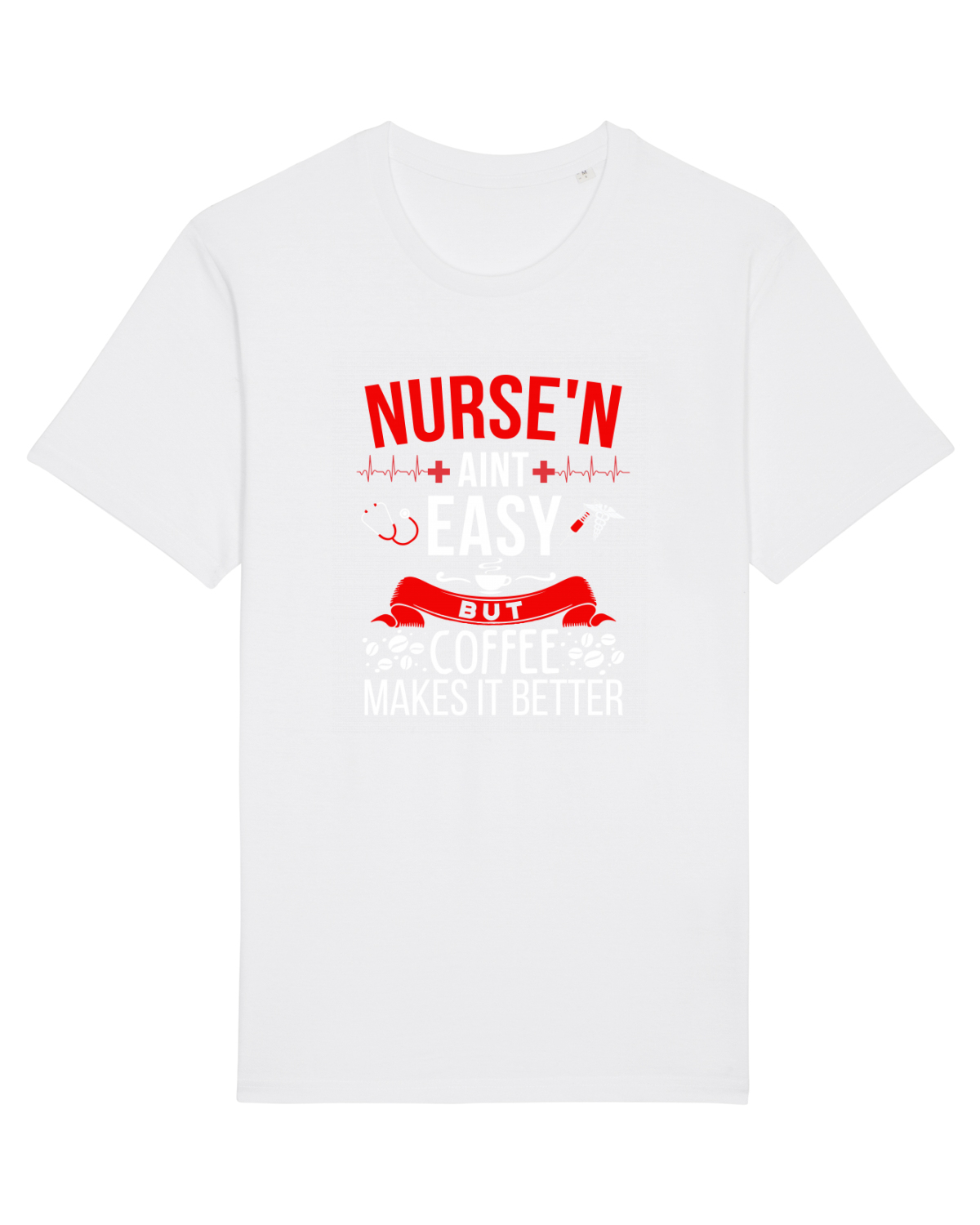 Tricou mânecă scurtă Unisex Rocker White