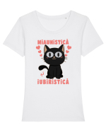 Pisica Miaunistica Iubiristica Tricou mânecă scurtă guler larg fitted Damă Expresser
