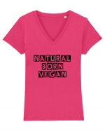 Natural born vegan Tricou mânecă scurtă guler V Damă Evoker