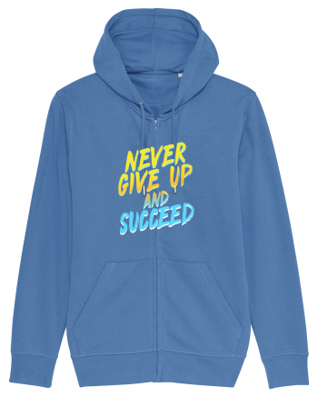 Never give up and succeed Bright Blue