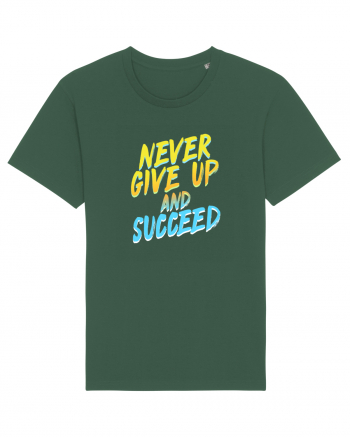 Never give up and succeed Bottle Green