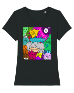 Ideas Tricou mânecă scurtă guler larg fitted Damă Expresser