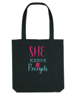 She keeps Receipts Sacoșă textilă