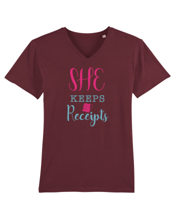 She keeps Receipts Burgundy