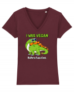 Vegan before it was cool Tricou mânecă scurtă guler V Damă Evoker