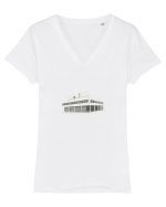 Corbusier - Vila Savoye Tricou mânecă scurtă guler V Damă Evoker