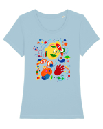 Abstract Tricou mânecă scurtă guler larg fitted Damă Expresser