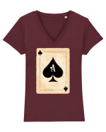 As de inima neagra Tricou mânecă scurtă guler V Damă Evoker