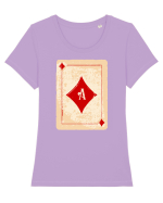 As de Romb Tricou mânecă scurtă guler larg fitted Damă Expresser