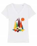 Mountains Tricou mânecă scurtă guler V Damă Evoker