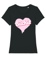 Bitchie Tricou mânecă scurtă guler larg fitted Damă Expresser