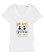 Cafe Racer Tricou mânecă scurtă guler V Damă Evoker