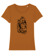 Inima Tricou mânecă scurtă guler larg fitted Damă Expresser