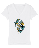 Ochi Tricou mânecă scurtă guler V Damă Evoker