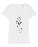 Îmbrățișare Tricou mânecă scurtă guler V Damă Evoker