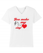 My heart sing Tricou mânecă scurtă guler V Bărbat Presenter