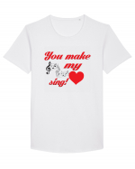 My heart sing Tricou mânecă scurtă guler larg Bărbat Skater