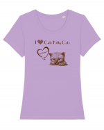 Cute kitty catz Tricou mânecă scurtă guler larg fitted Damă Expresser