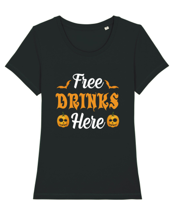 Free Drinks Here Black