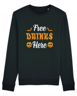 Free Drinks Here Bluză mânecă lungă Unisex Rise