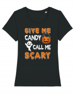 Give Me Candy Call Me Scary Tricou mânecă scurtă guler larg fitted Damă Expresser