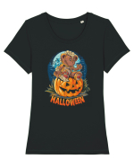 Halloween Bear Tricou mânecă scurtă guler larg fitted Damă Expresser