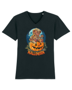 Halloween Bear Tricou mânecă scurtă guler V Bărbat Presenter