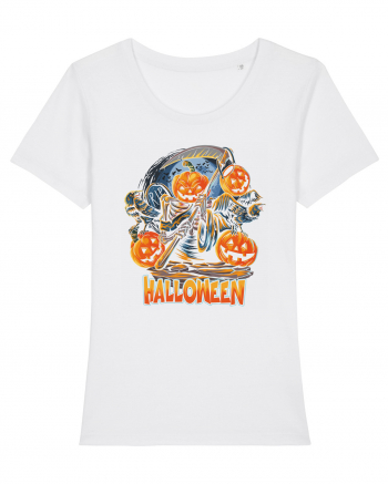 Halloween Crow Pumpkin White