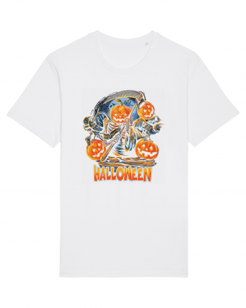Halloween Crow Pumpkin White