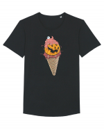 Monster Pumpkin Icecream Tricou mânecă scurtă guler larg Bărbat Skater