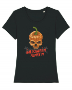 Pumpkin Halloween Tricou mânecă scurtă guler larg fitted Damă Expresser