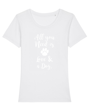 Love and a dog. White