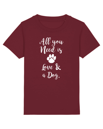 Love and a dog. Burgundy
