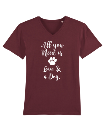 Love and a dog. Burgundy