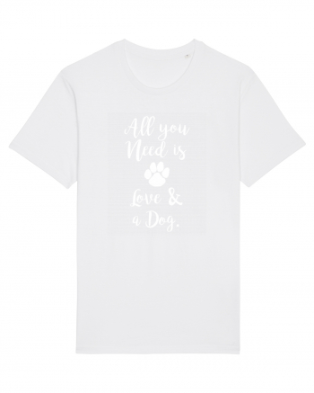 Love and a dog. White