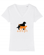 Adopt Tricou mânecă scurtă guler V Damă Evoker