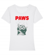 PAWS CAT Tricou mânecă scurtă guler larg fitted Damă Expresser