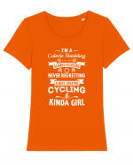 Cycling kinda girl Tricou mânecă scurtă guler larg fitted Damă Expresser