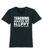 Teaching makes me happy Tricou mânecă scurtă guler V Bărbat Presenter