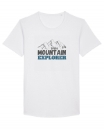 Mountain Explorer Illustration Tricou mânecă scurtă guler larg Bărbat Skater