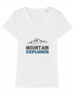 Mountain Explorer Geometry Tricou mânecă scurtă guler V Damă Evoker