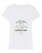 Mountain Addict Parângul Mare Peak Tricou mânecă scurtă guler V Damă Evoker