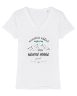 Mountain Addict Heniu Mare Peak Tricou mânecă scurtă guler V Damă Evoker