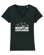 Mountain Explorer White Tricou mânecă scurtă guler V Damă Evoker