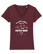 Mountain Addict Viștea Mare Peak (Vârful Viștea Mare)  Tricou mânecă scurtă guler V Damă Evoker