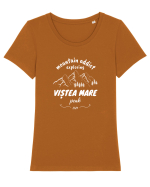 Mountain Addict Viștea Mare Peak (Vârful Viștea Mare)  Tricou mânecă scurtă guler larg fitted Damă Expresser