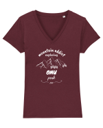 Mountain Addict Omu Peak White (Vârful Omu)  Tricou mânecă scurtă guler V Damă Evoker