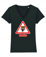 Tiger Warning Tricou mânecă scurtă guler V Damă Evoker