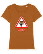 Tiger Warning Tricou mânecă scurtă guler larg fitted Damă Expresser