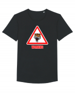 Tiger Warning Tricou mânecă scurtă guler larg Bărbat Skater